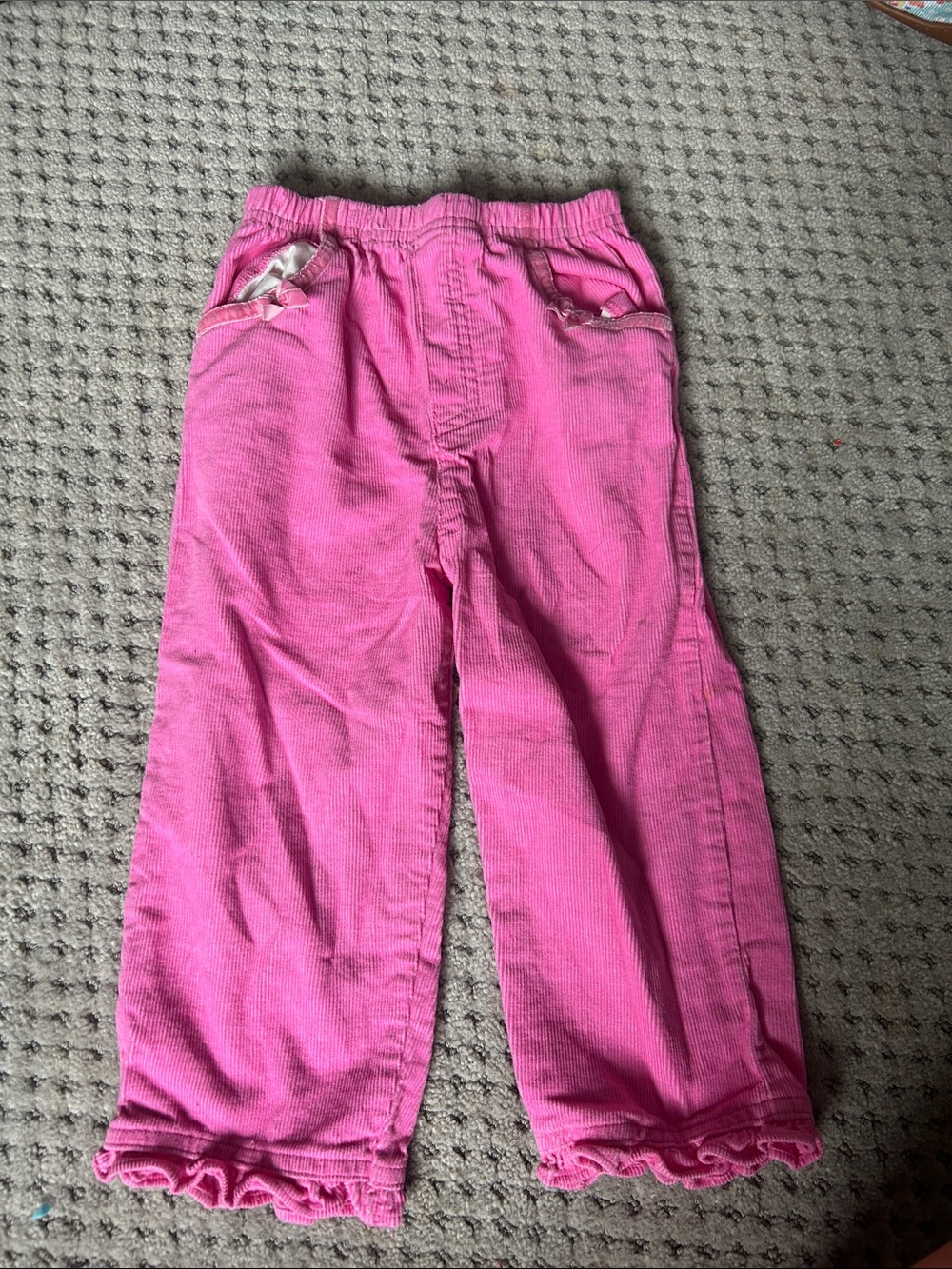 Girls Pink Corduroy Pull-On Jeans